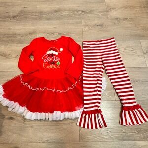 Counting Daisies Toddler Girls 4T Set Red Santa I Can Explain Tutu Dress